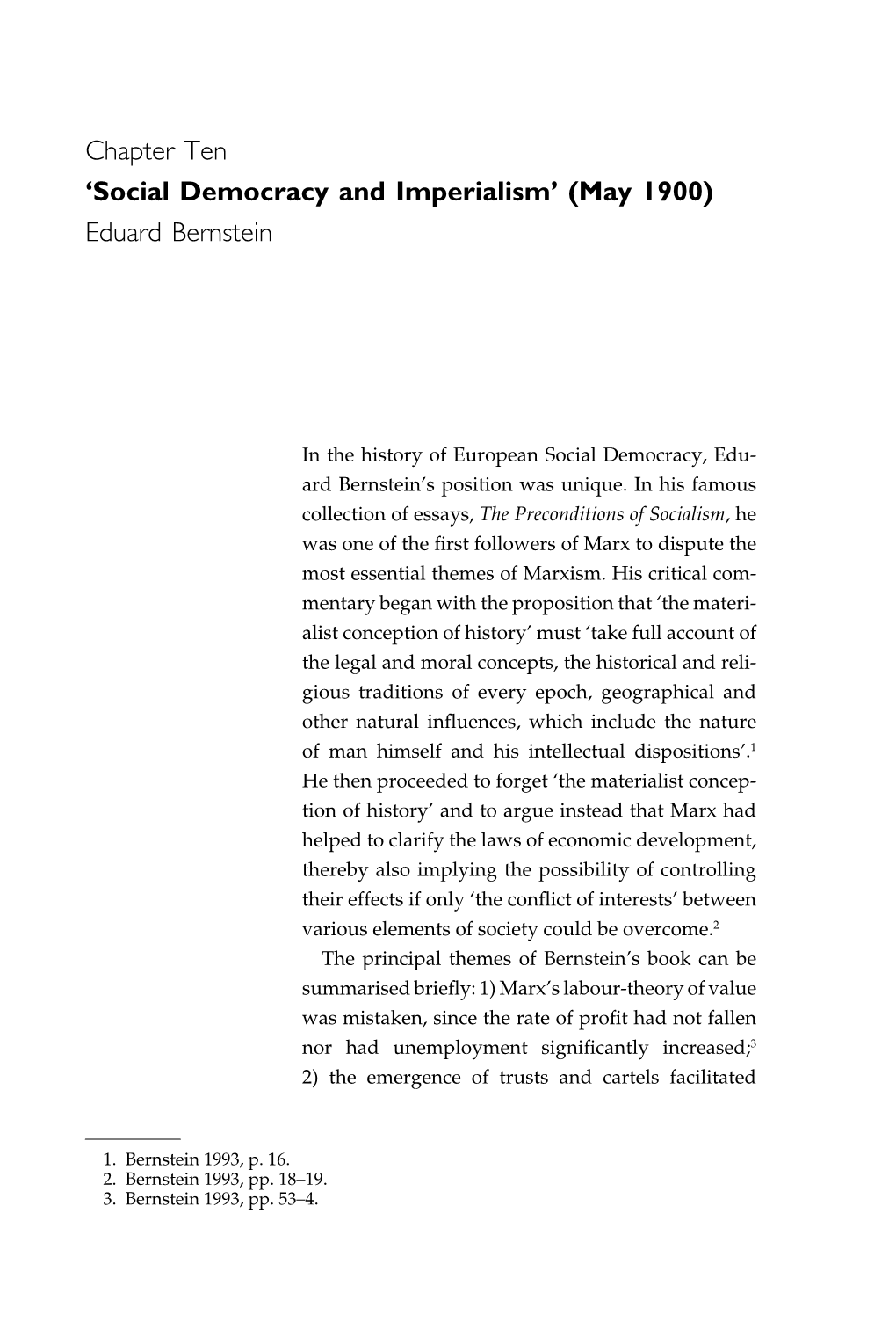 Social Democracy and Imperialism’ (May 1900) Eduard Bernstein