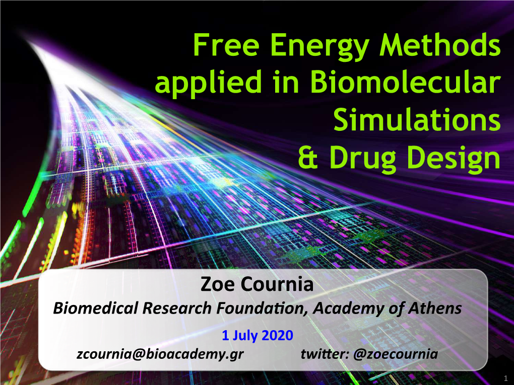 Free Energy Methods in MD-Cournia-1.7