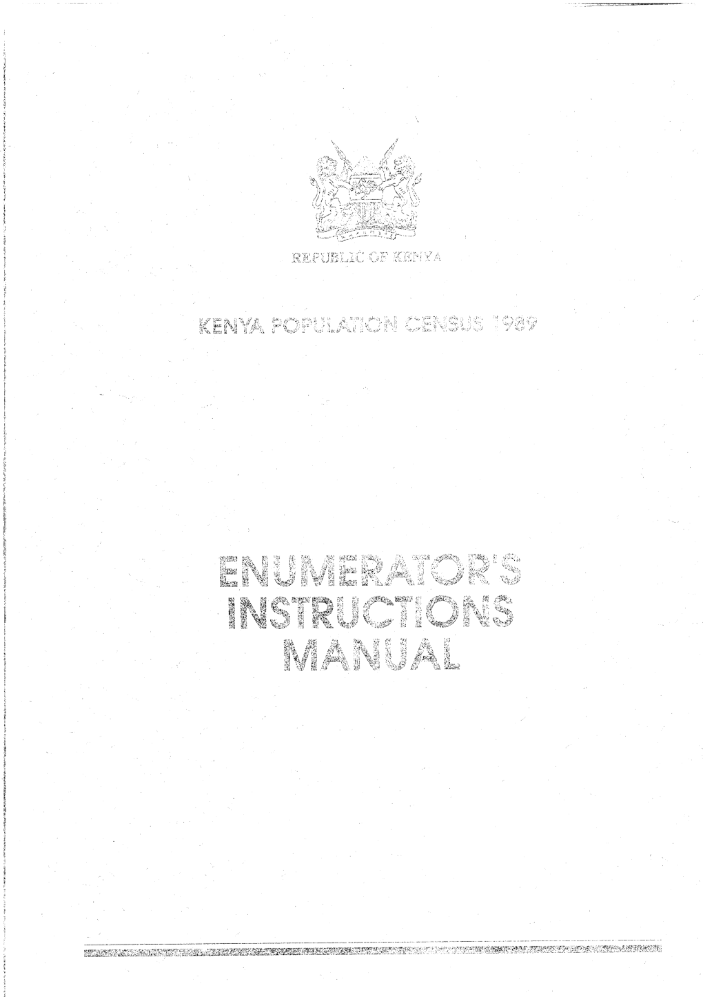 Kenya 1989 Enumerator's Manual