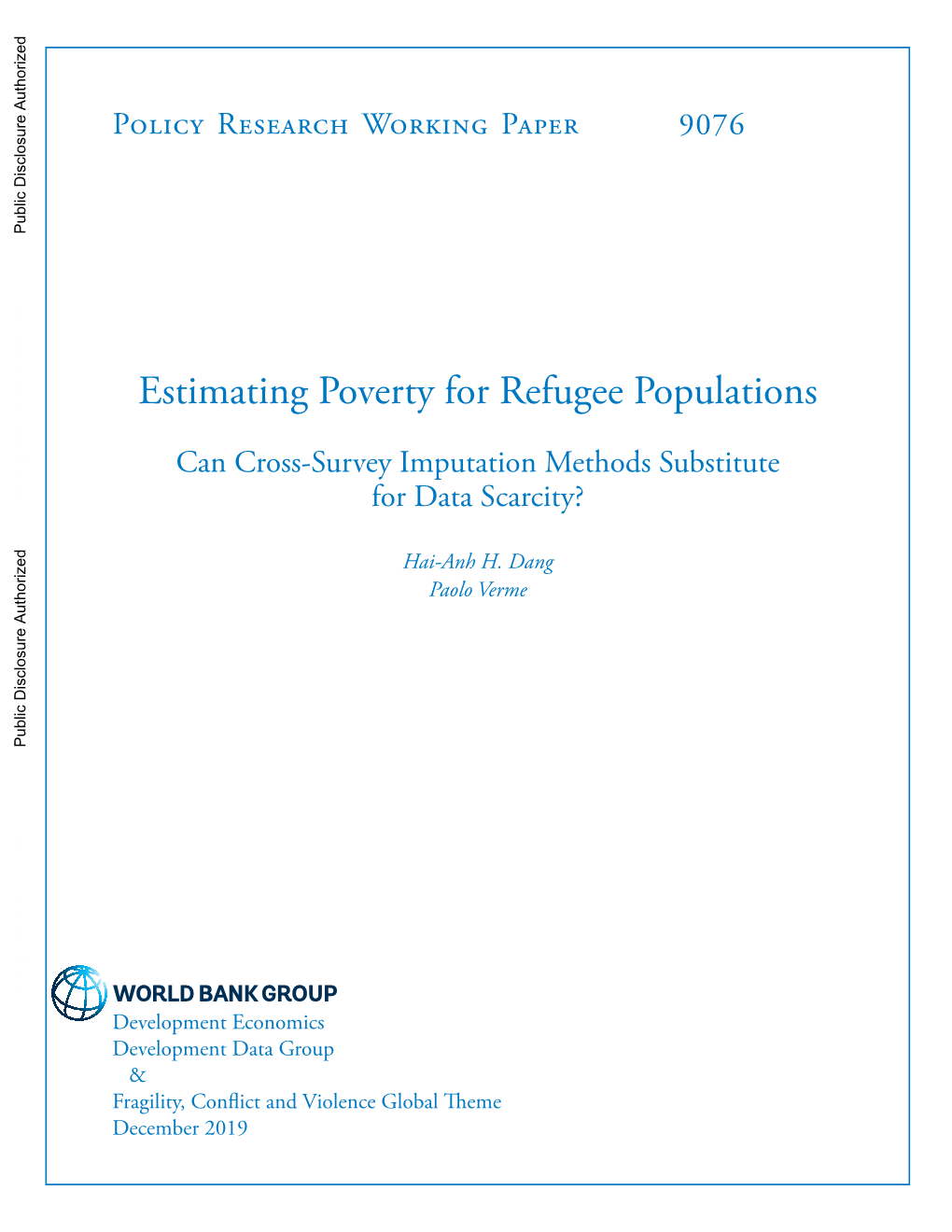 Estimating Poverty for Refugee Populations