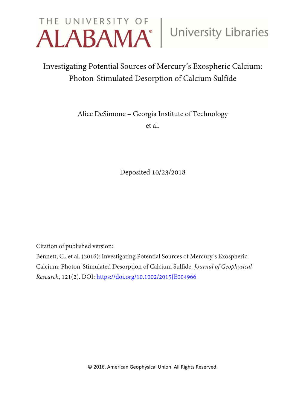 Investigating Potential Sources of Mercury's Exospheric Calcium