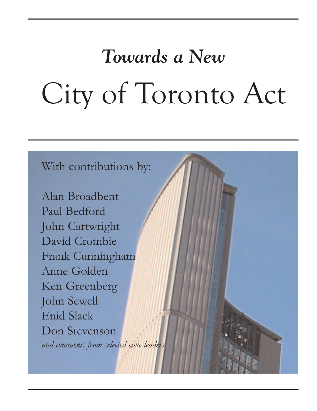 City of Toronto Act