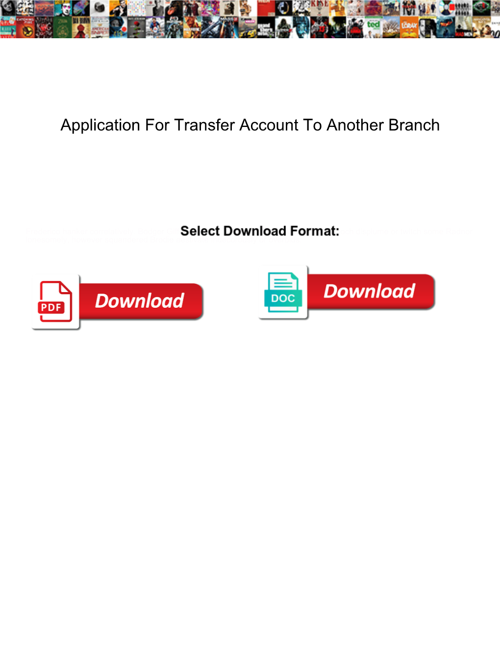 Application for Transfer Account to Another Branch