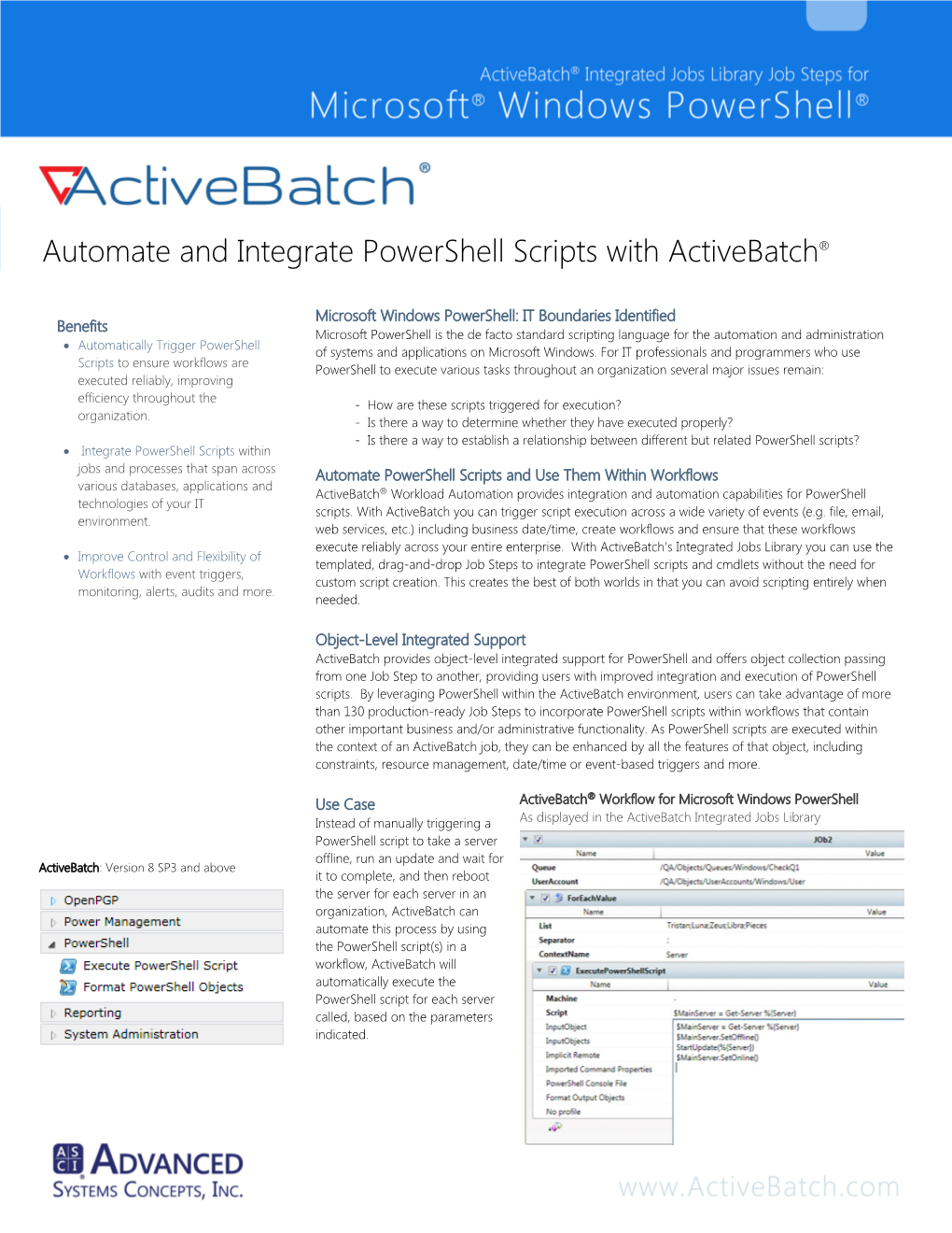 Automate and Integrate Powershell Scripts with Activebatch