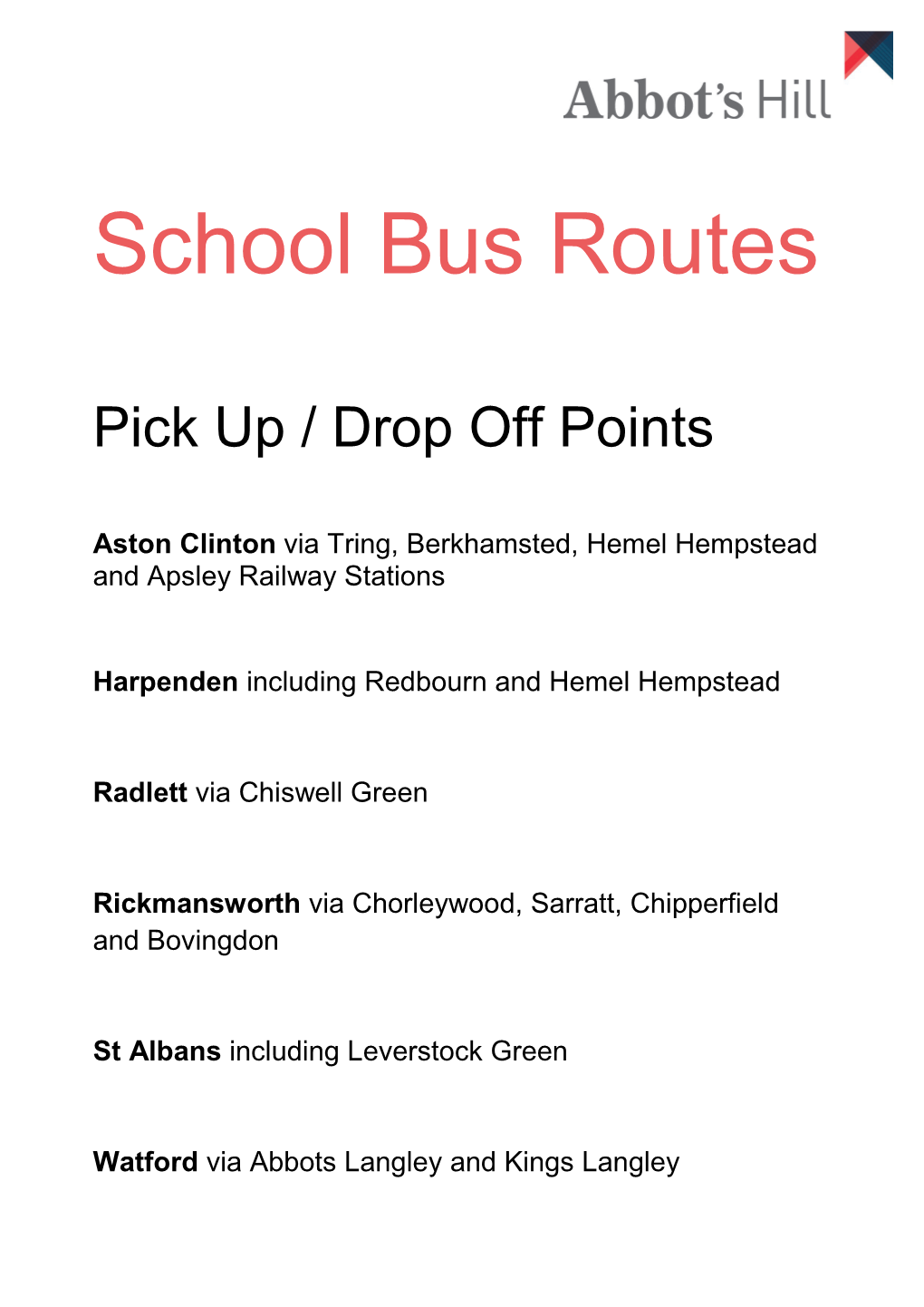 School Bus Routes