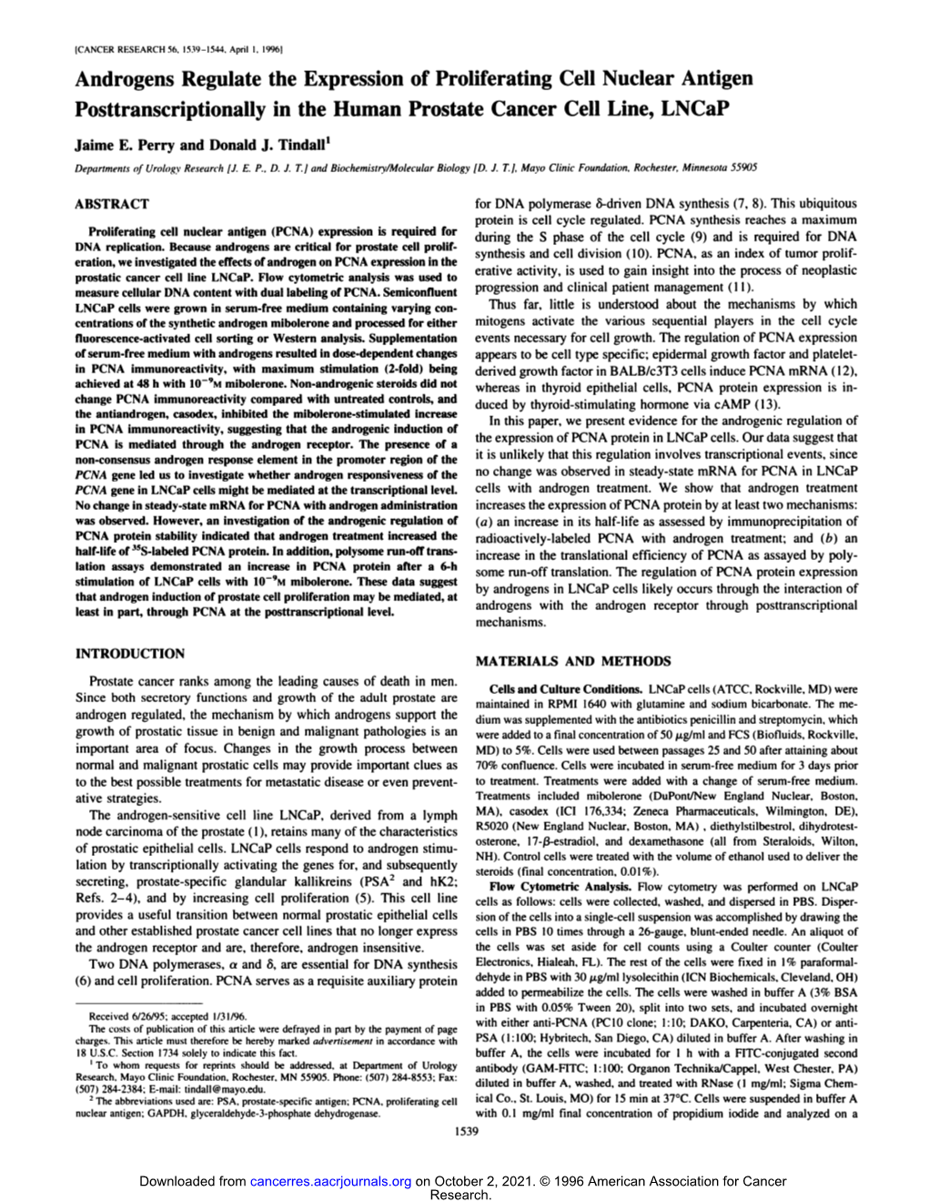 Mibolerone and Processed for Either Mitogens Activate the Various Sequential Players in the Cell Cycle Fluorescence-Activated Cell Sorting Or Western Analysis