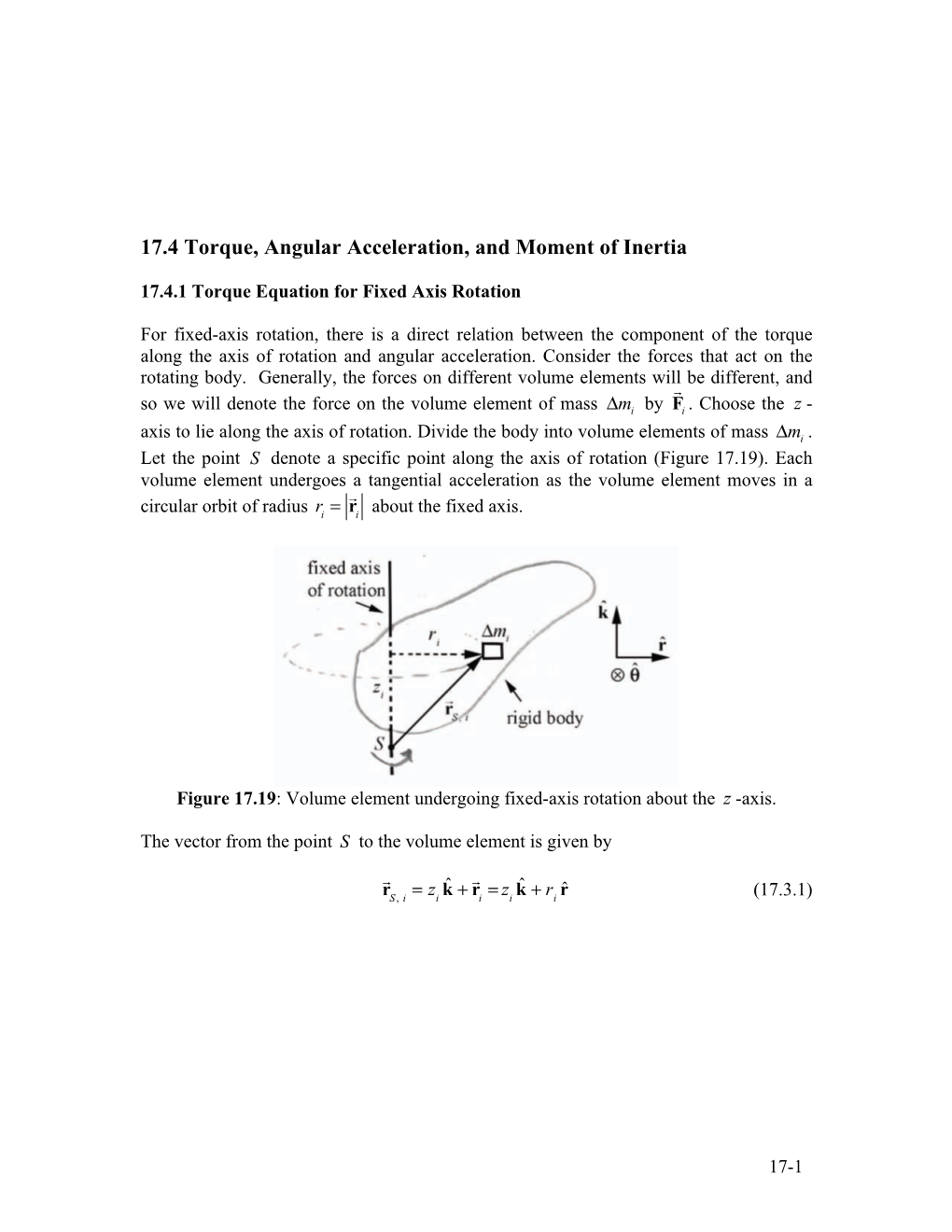 8.01 Classical Mechanics Chapter 17.4-17.5