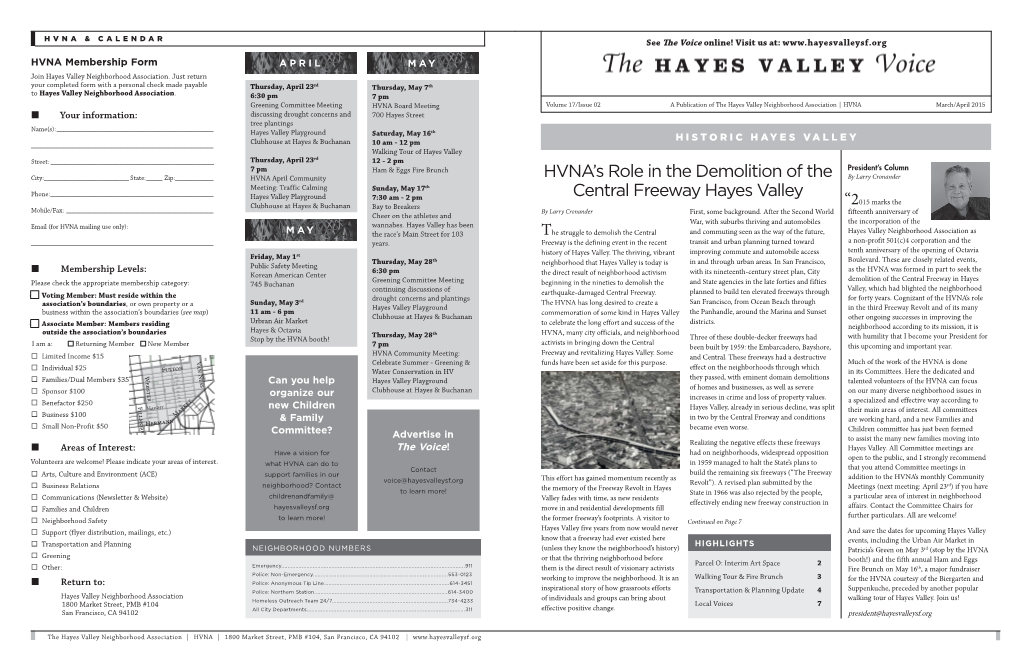 HVNA's Role in the Demolition of the Central Freeway Hayes Valley