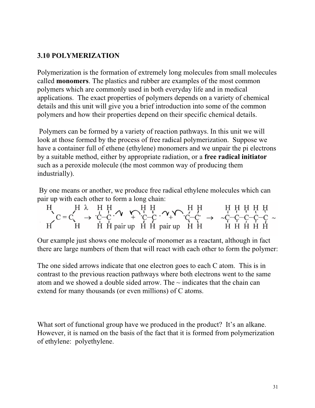 3.10 Polymerization