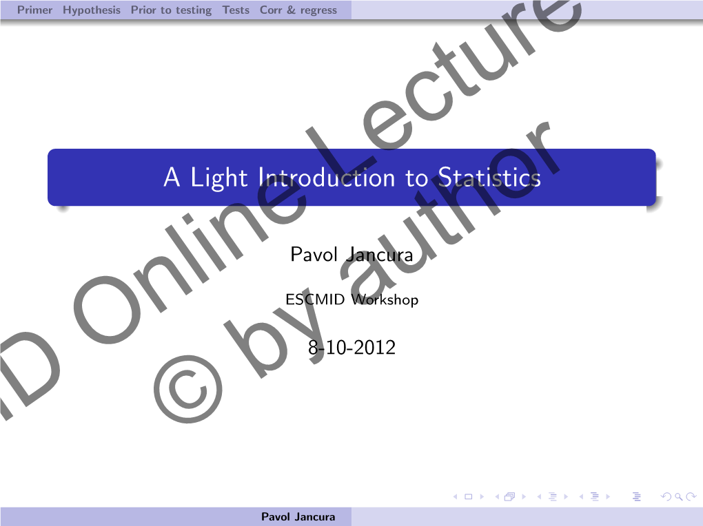 A Light Introduction to Statistics