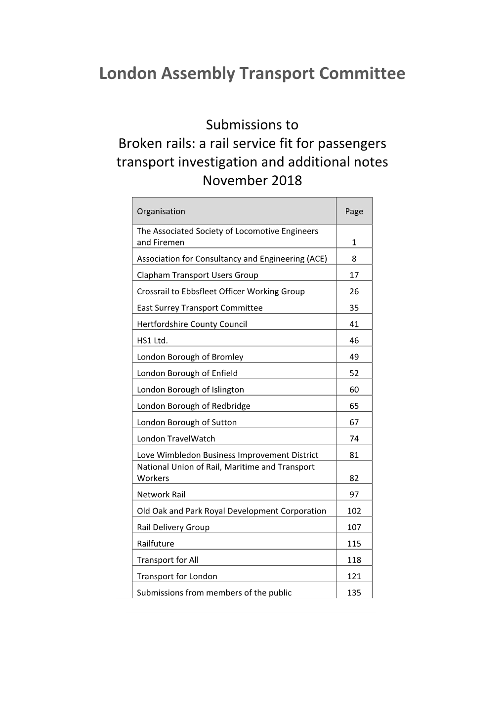 London Assembly Transport Committee