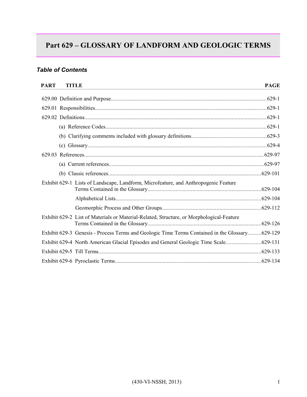 Glossary of Landform and Geologic Terms s1