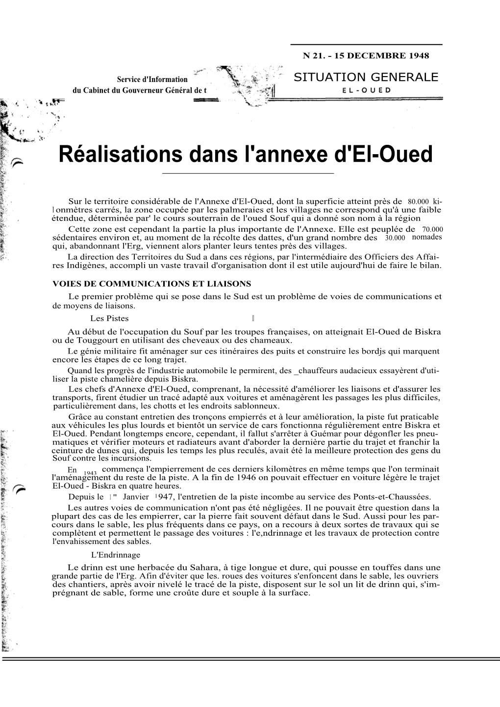 Réalisations Dans L'annexe D'el-Oued