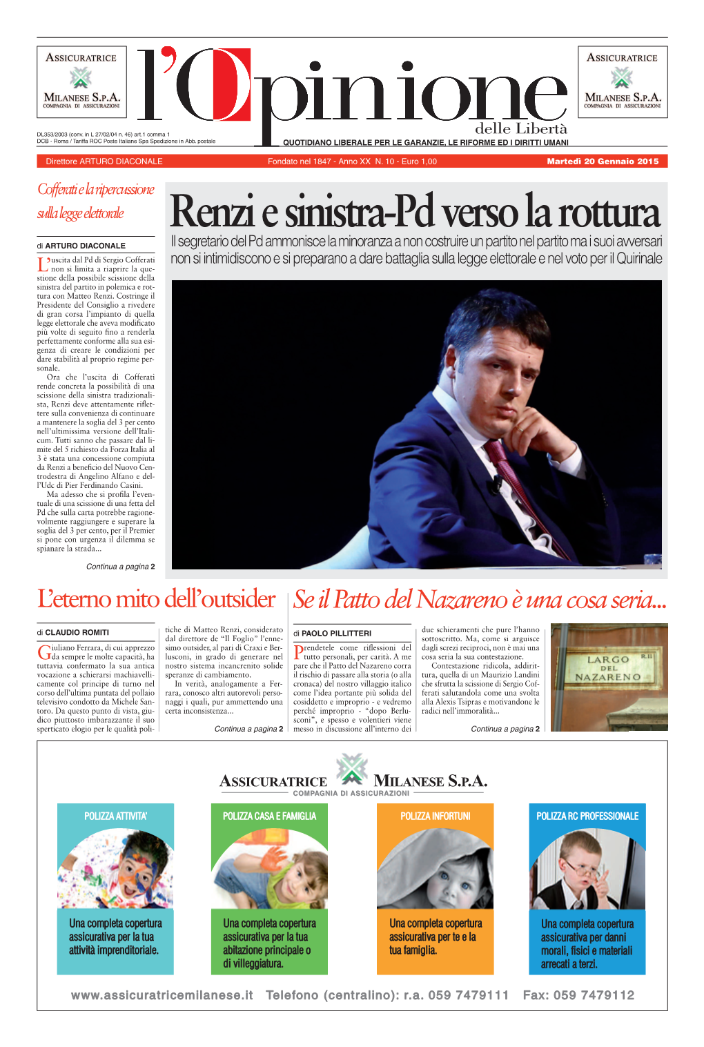 Renzi E Sinistra-Pd Verso La Rottura