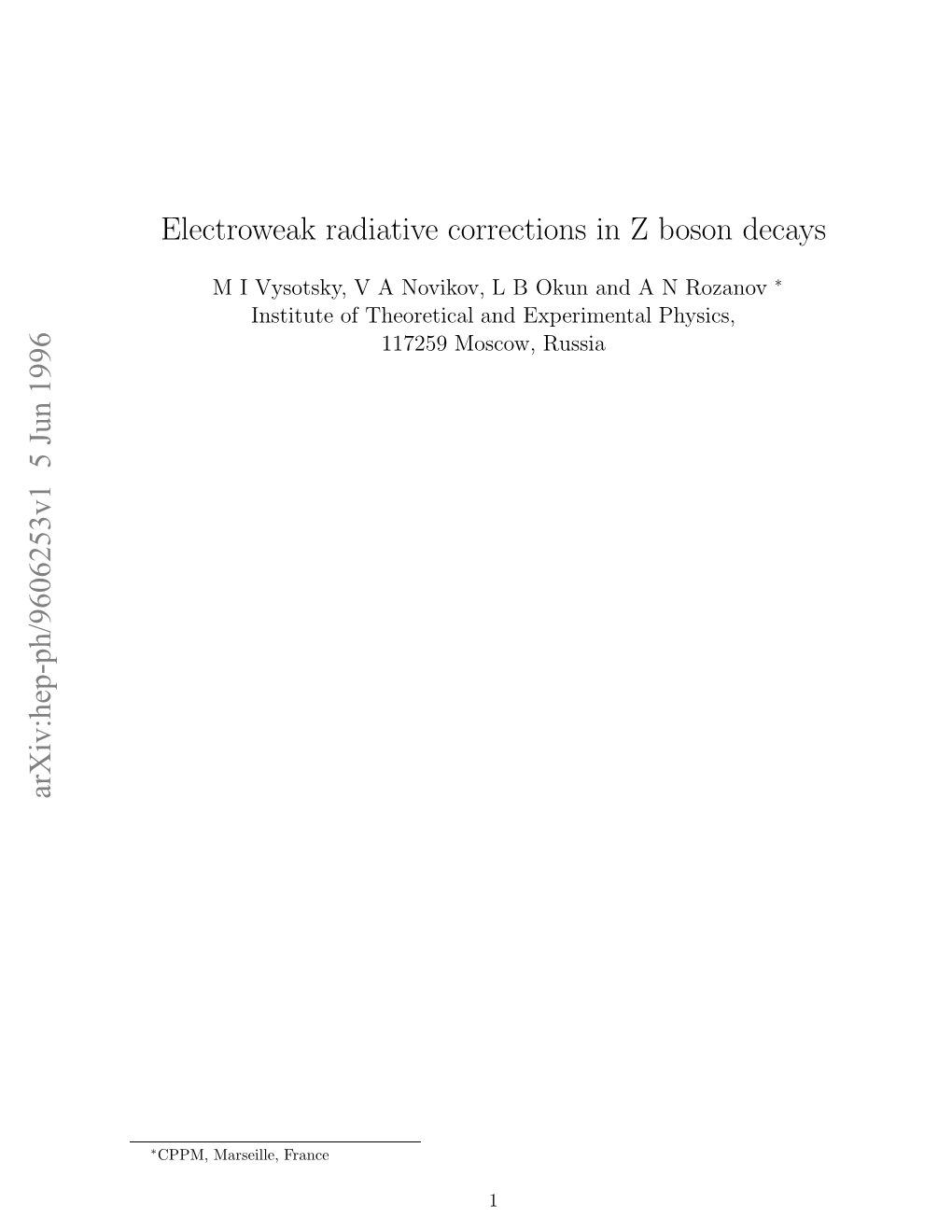 Electroweak Radiative Corrections in Z Boson Decays