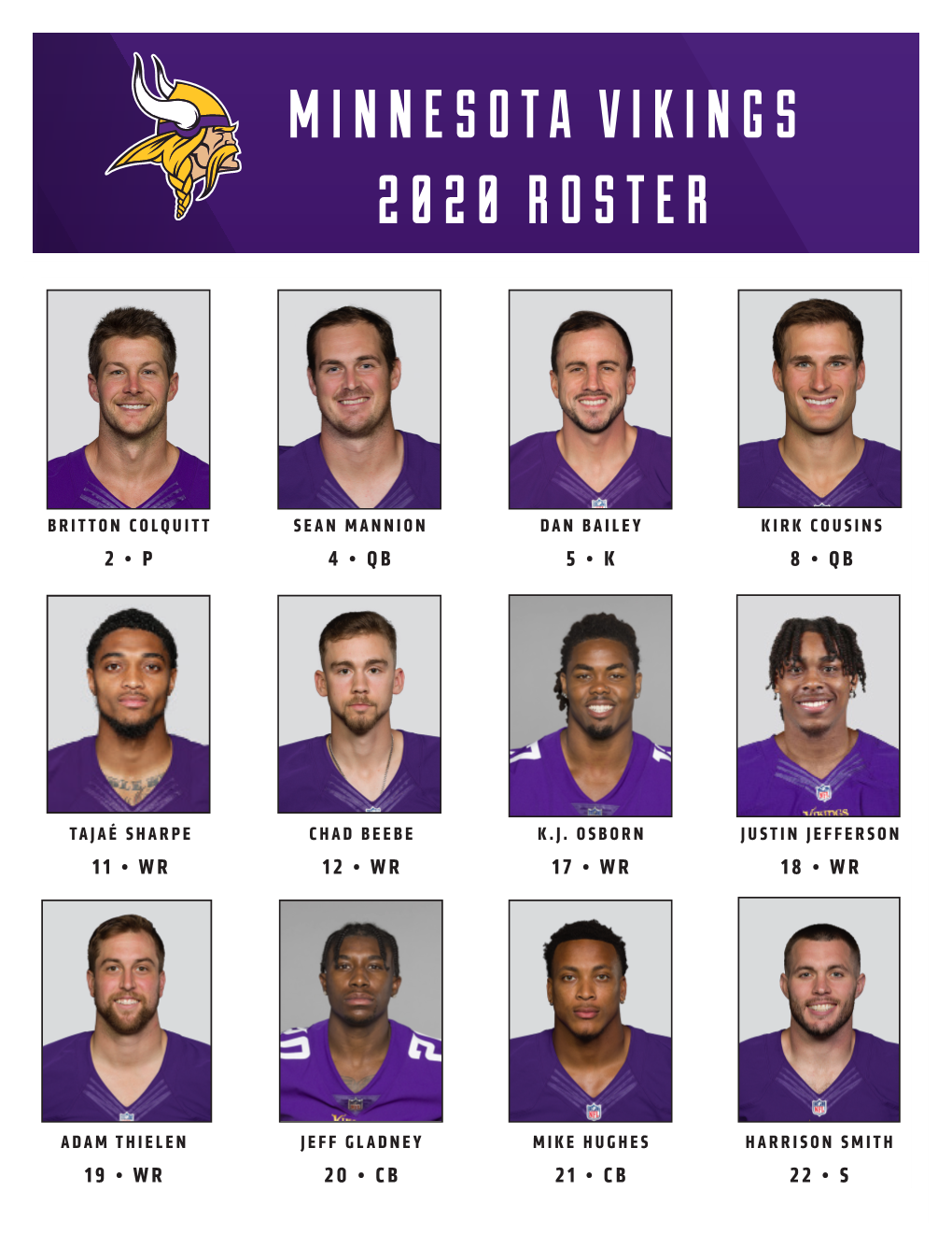 Minnesota Vikings 2020 Roster