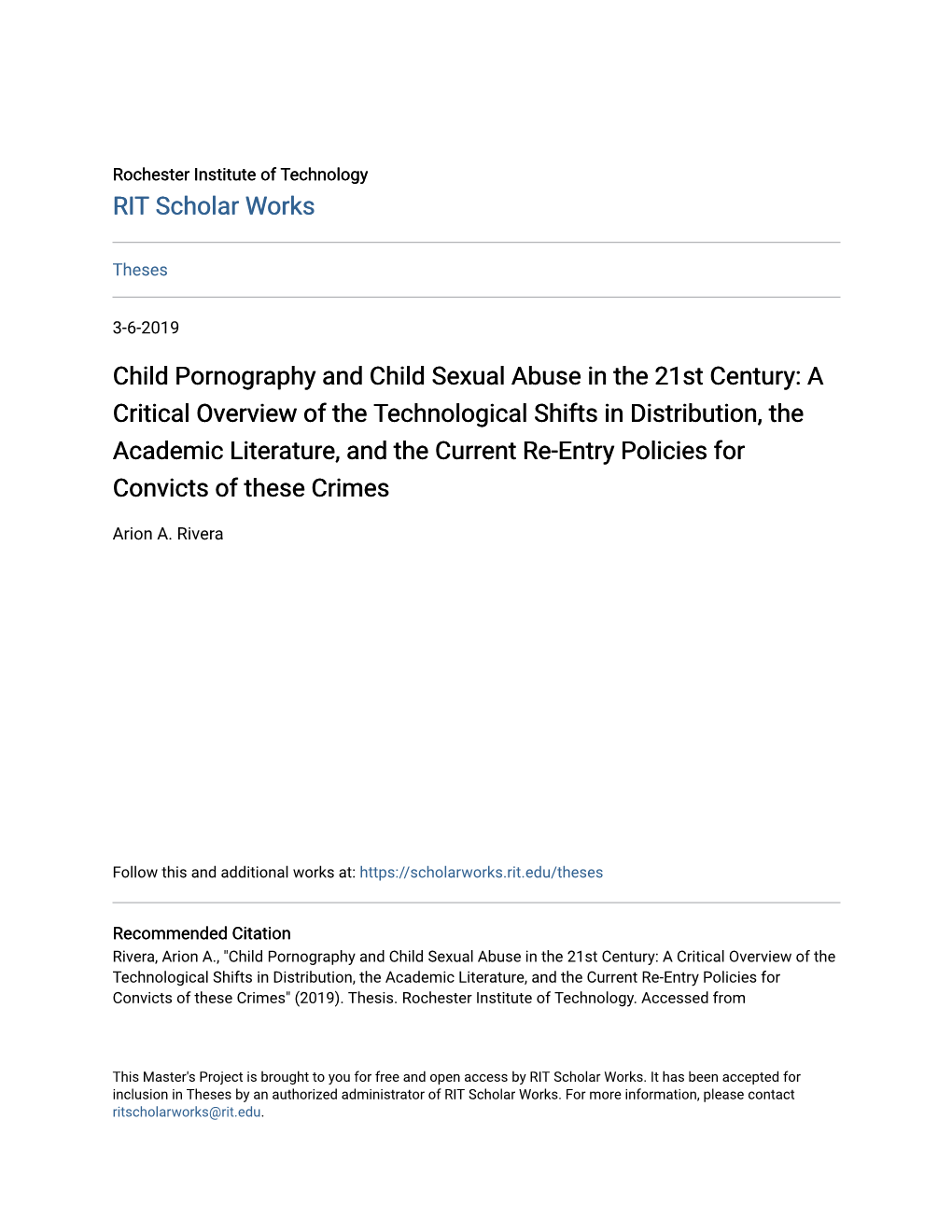 Child Pornography and Child Sexual Abuse in the 21St Century