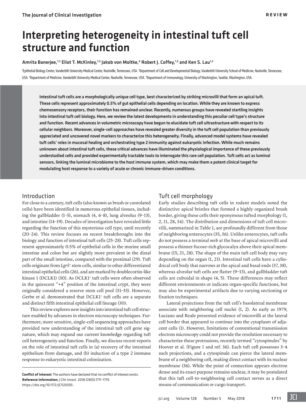 Interpreting Heterogeneity in Intestinal Tuft Cell Structure and Function