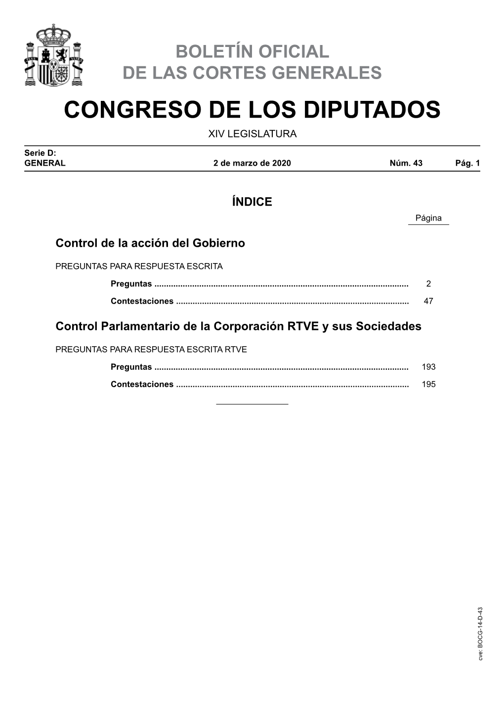 Boletín Oficial De Las Cortes Generales Congreso De Los Diputados Xiv Legislatura