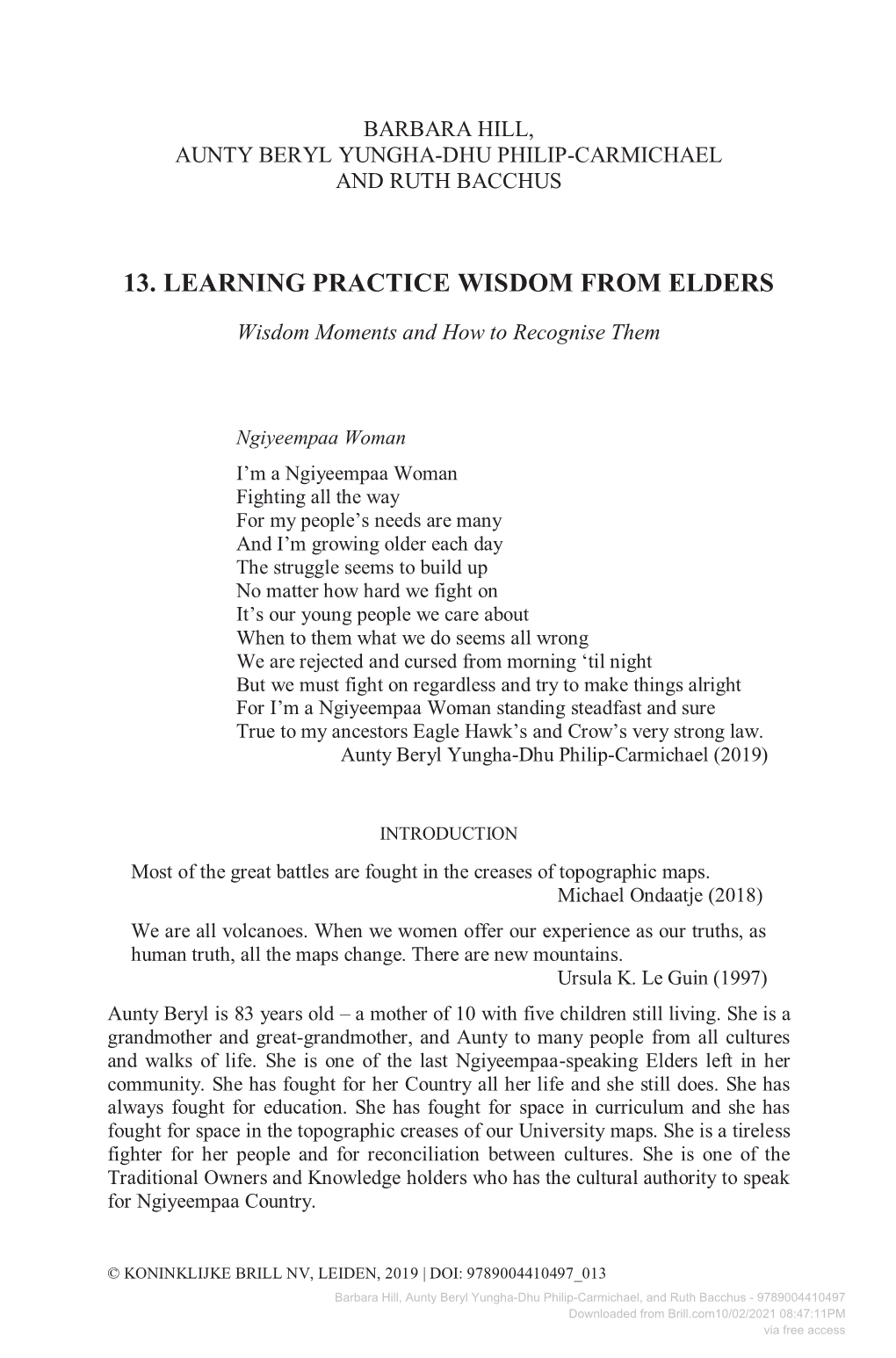 13. Learning Practice Wisdom from Elders