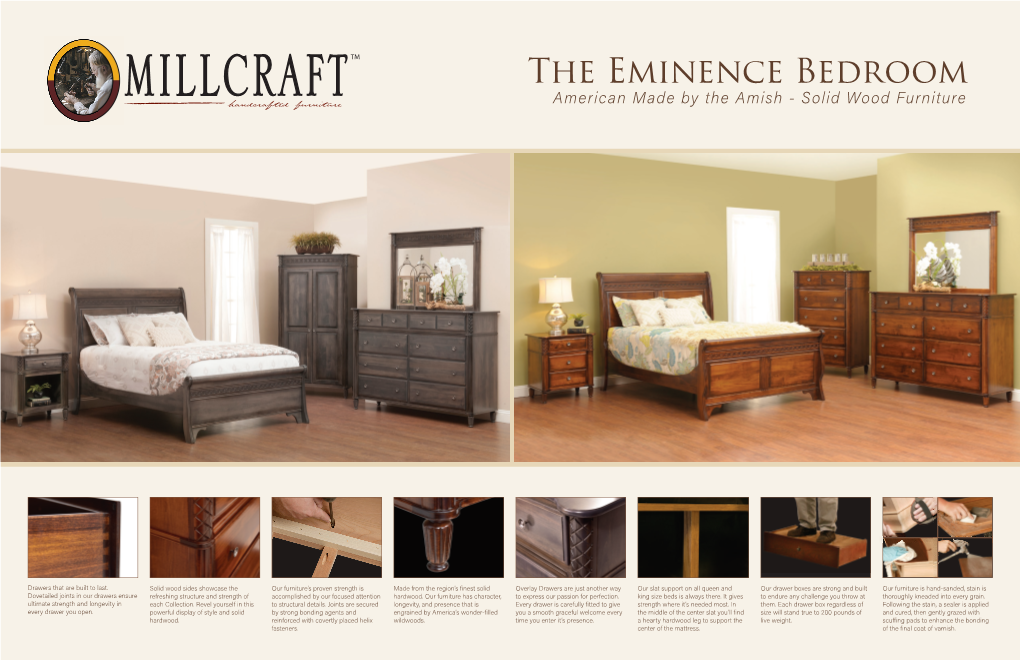 The Eminence Bedroom Millcrafthandcrafted Furniture American Made by the Amish - Solid Wood Furniture