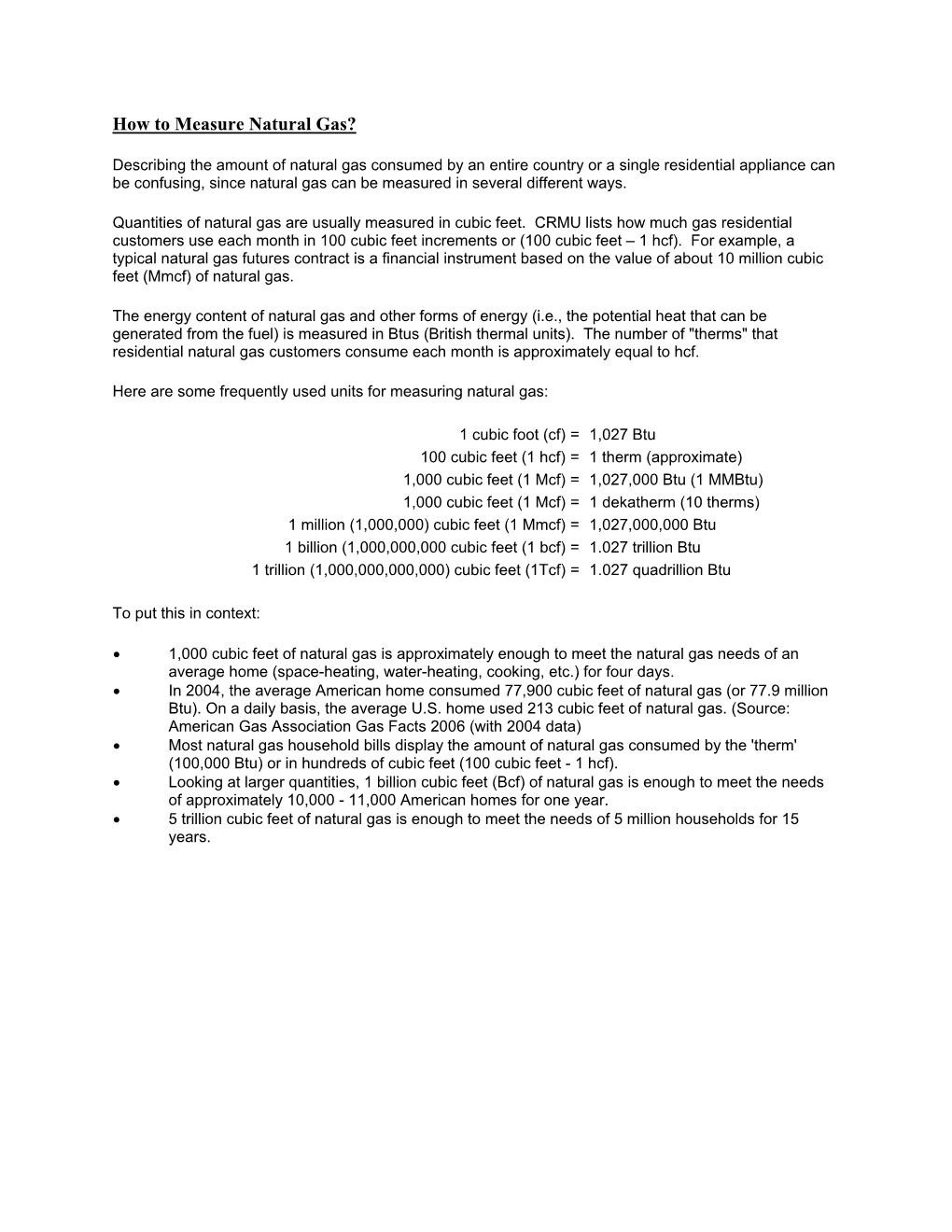 How to Measure Natural Gas?