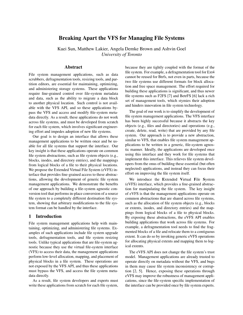 Breaking Apart the VFS for Managing File Systems