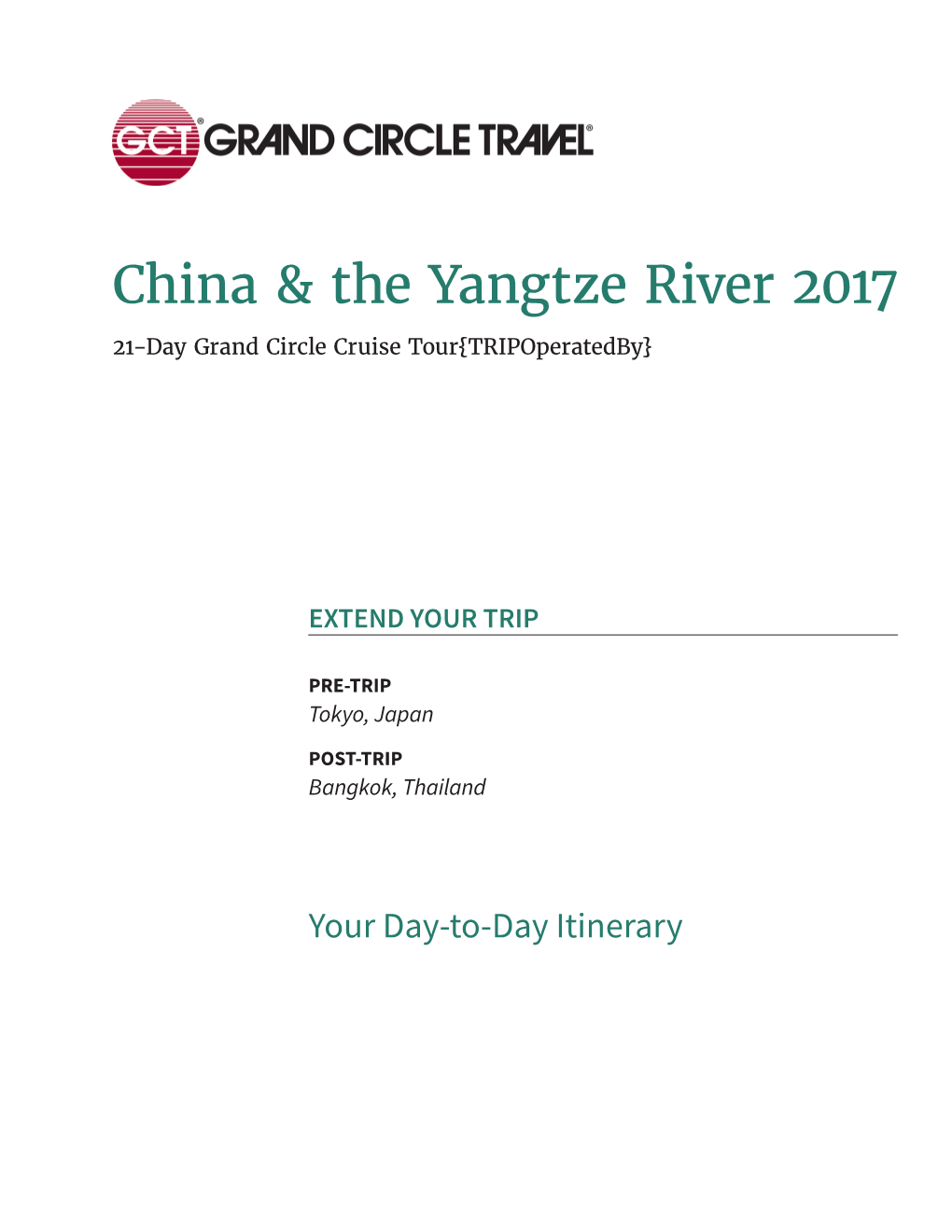 China & the Yangtze River 2017