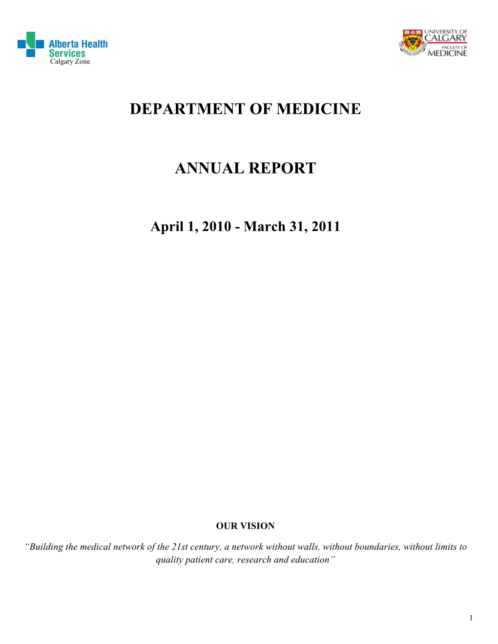 Department of Medicine Annual Report