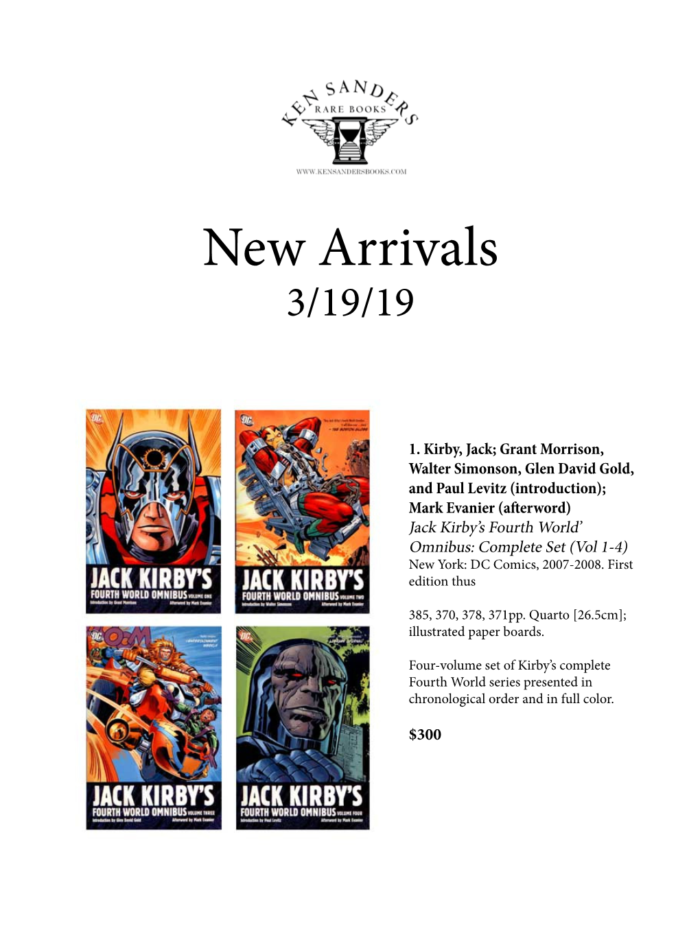 New Arrivals 3/19/19