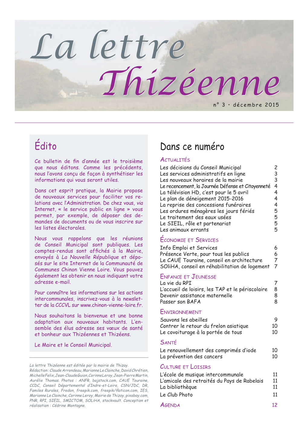 Téléchargez La Lettre De Thizay De Décembre