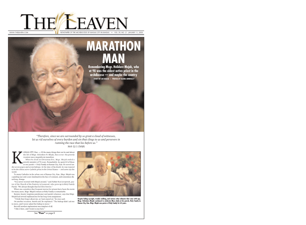 MARATHON MAN Remembering Msgr