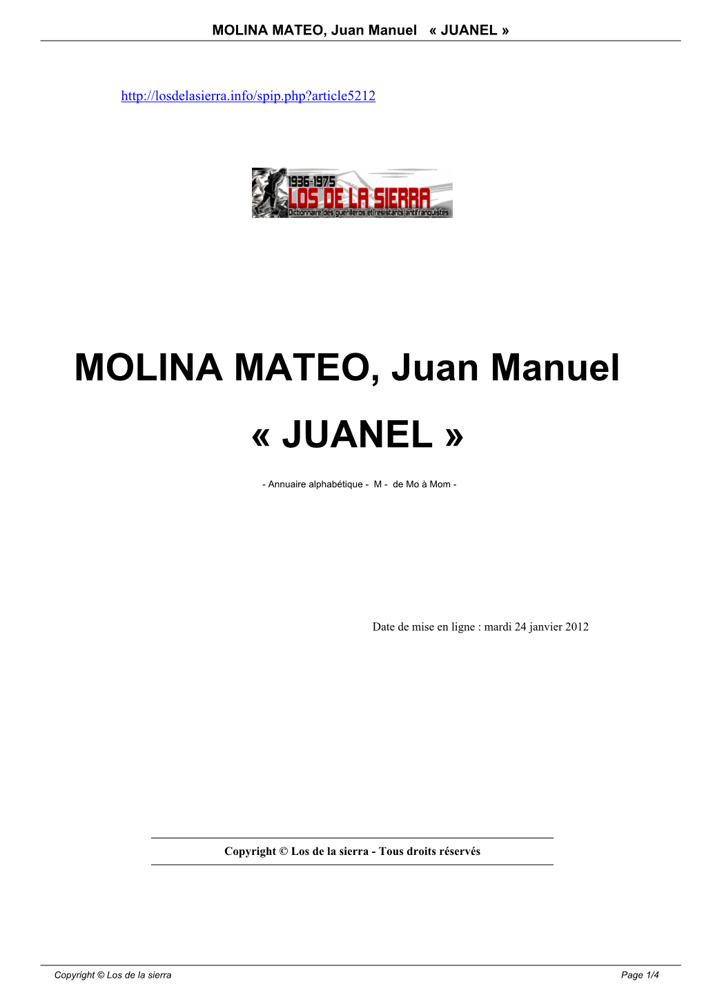 MOLINA MATEO, Juan Manuel « JUANEL »