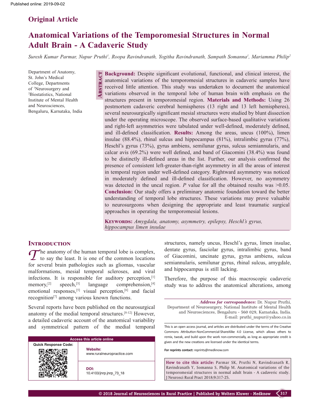 Anatomical Variations of the Temporomesial Structures In