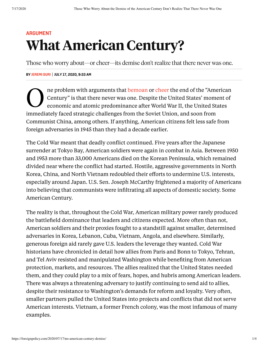 What American Century?