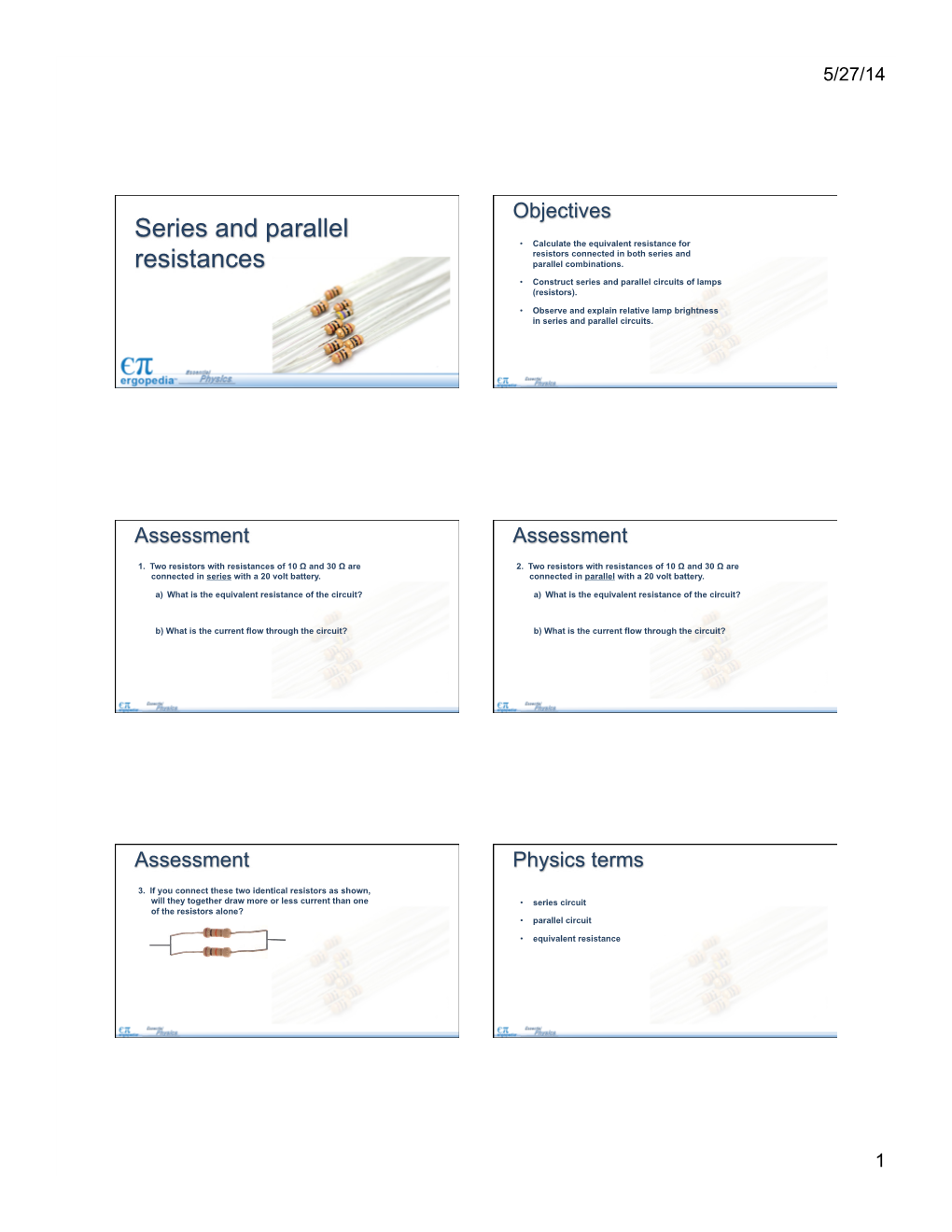 Series and Parallel Resistances