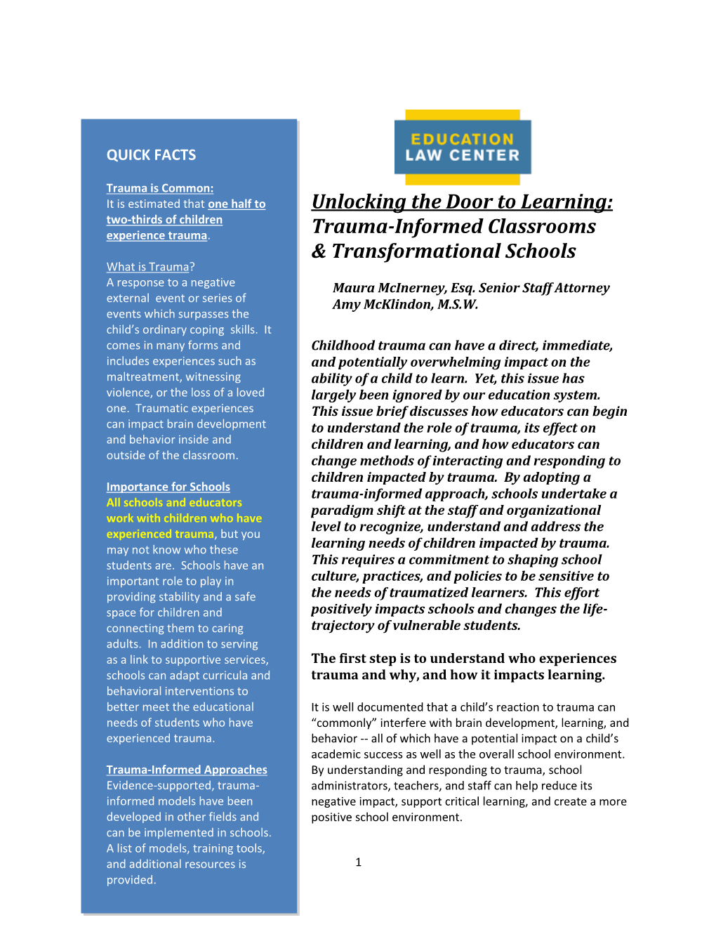 Trauma-Informed Classrooms & Transformational Schools