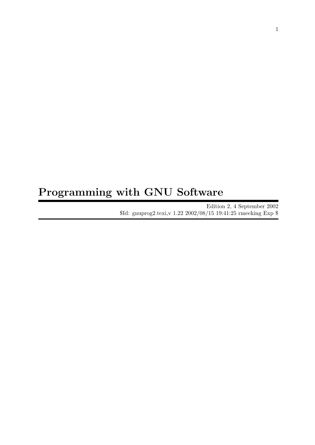 Programming with GNU Software