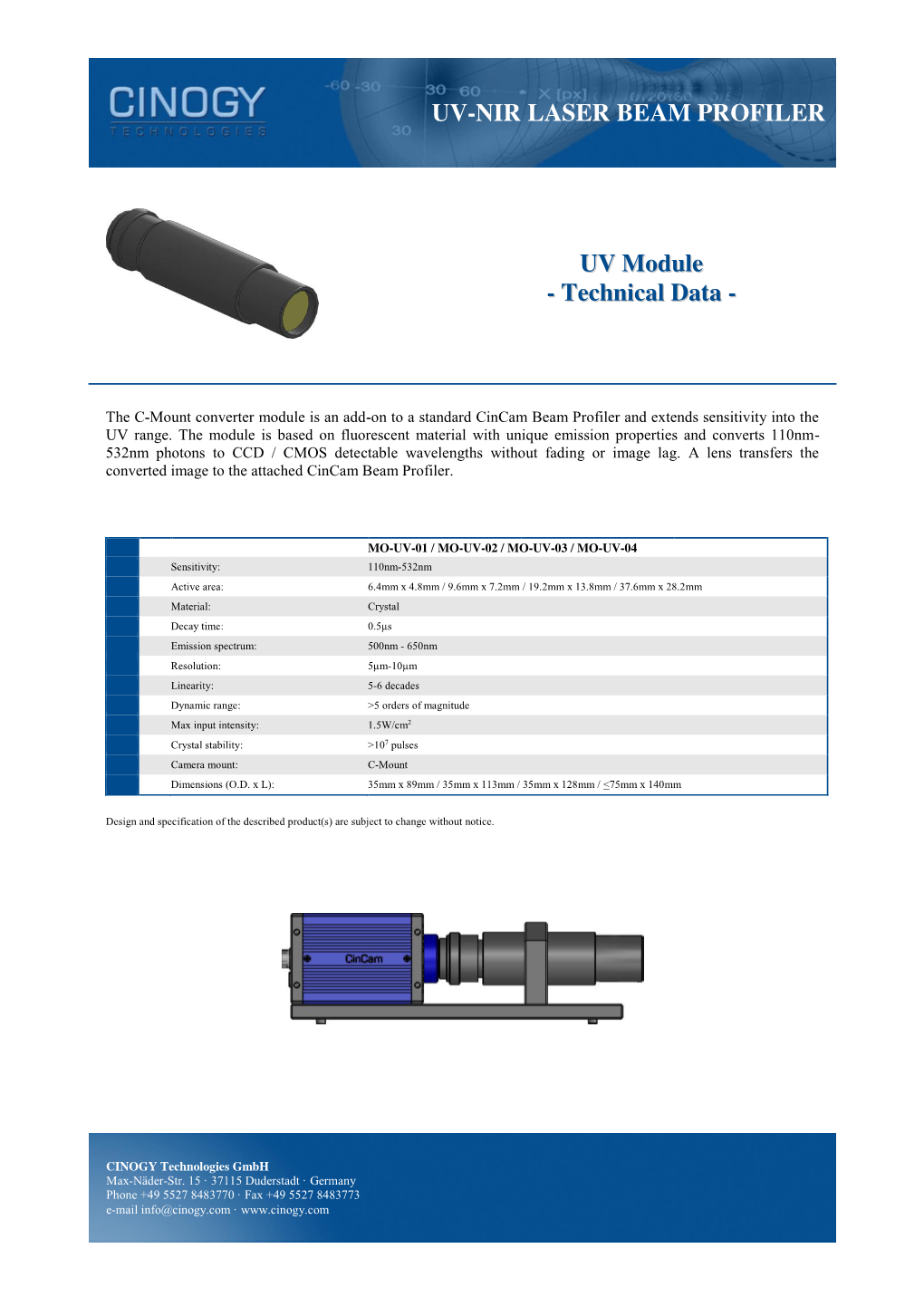 UV Module - Technical Data