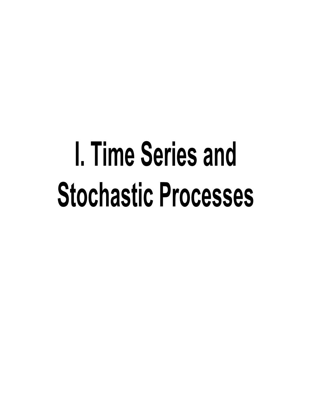 VII. Time Series and Random Processes