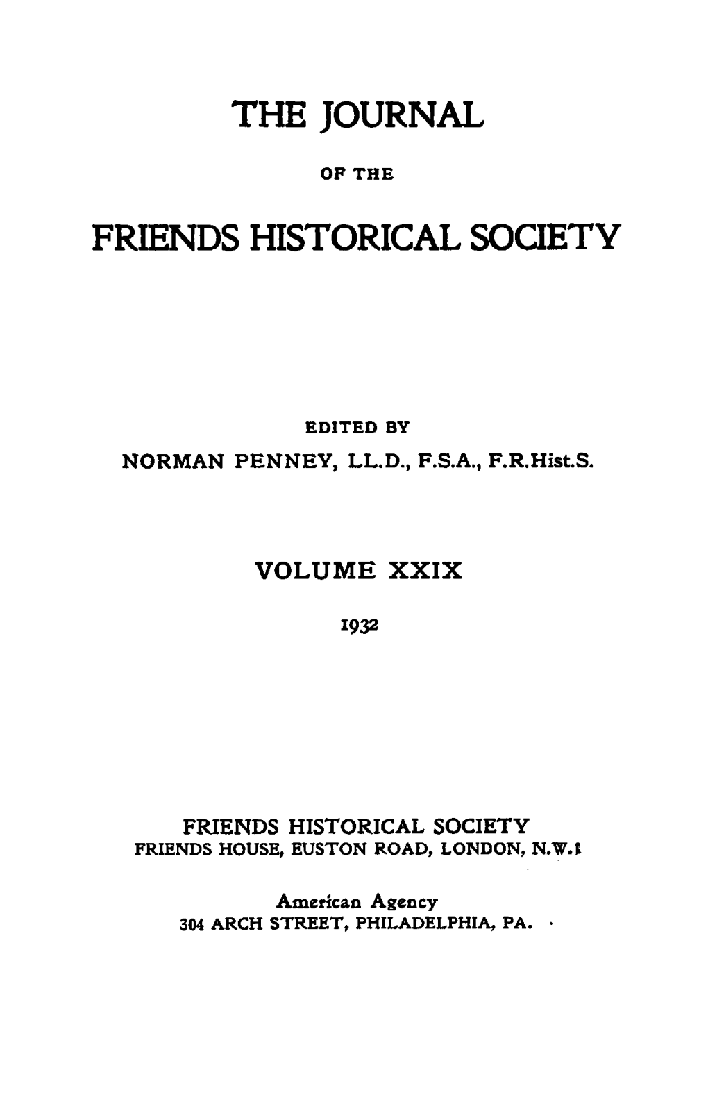 The Journal Friends Historical Society