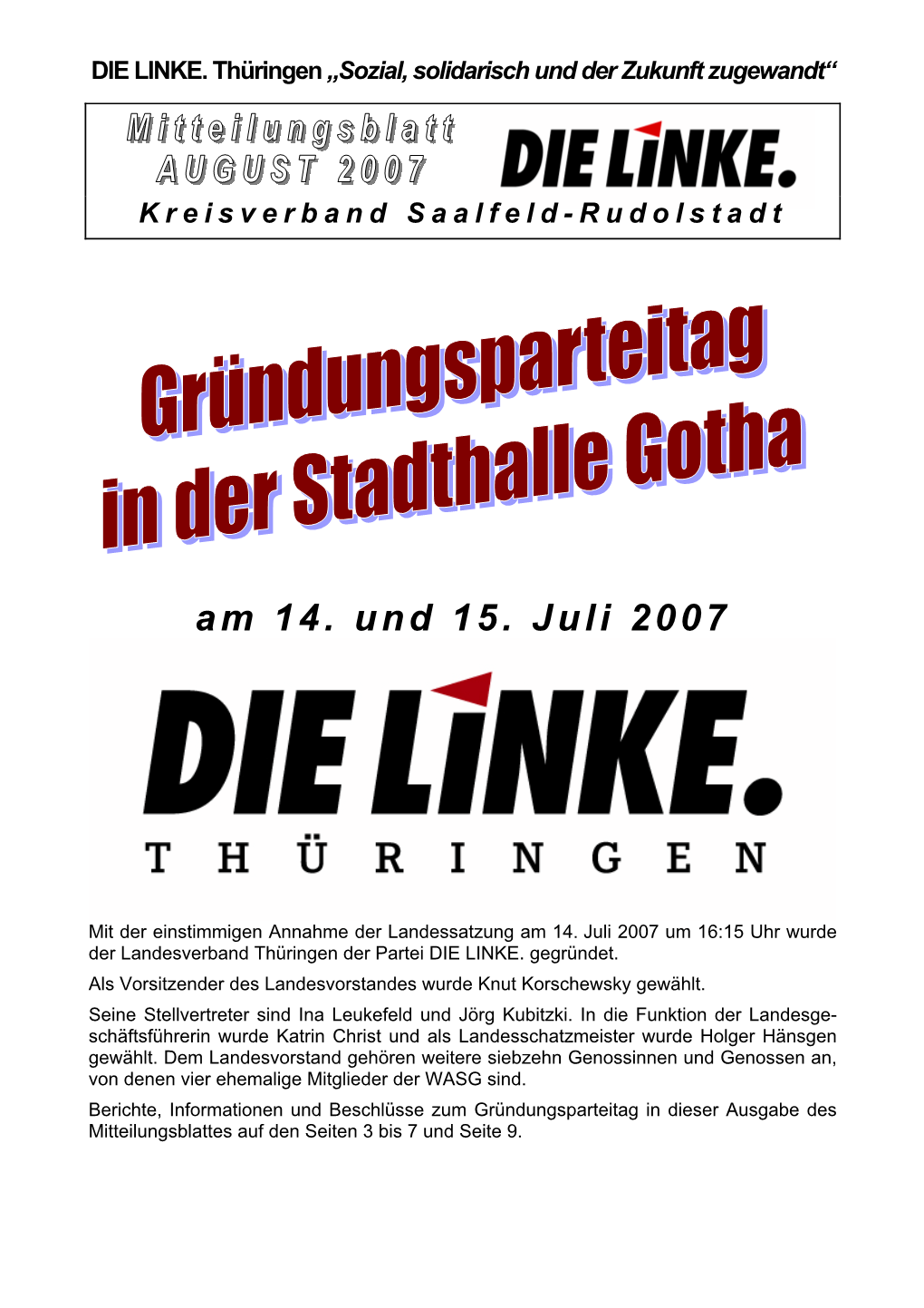 Am 14. Und 15. Juli 2007