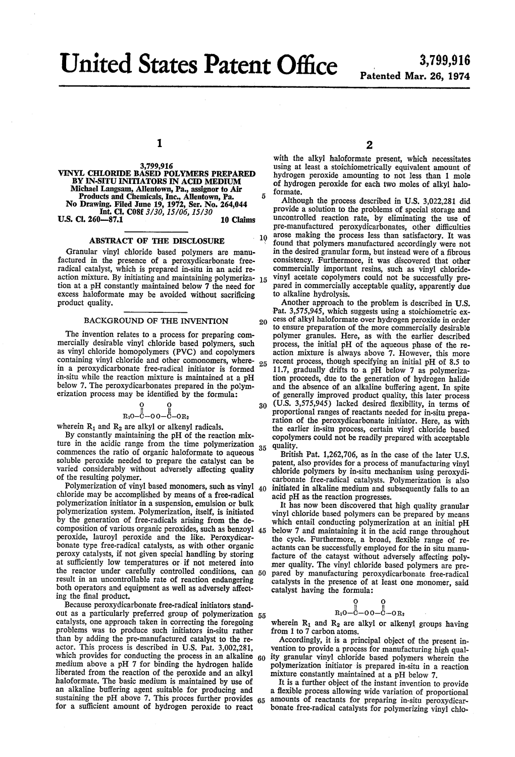 United States Patent Office Patented Mar