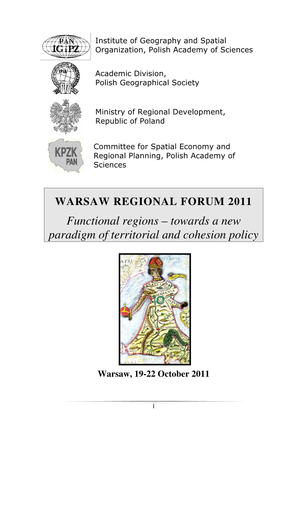 Functional Regions – Towards a New Paradigm of Territorial and Cohesion Policy