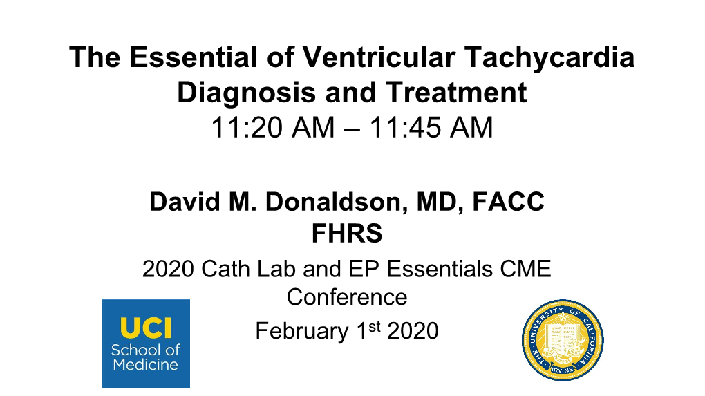 The Essentials of Ventricular Tachycardia: Diagnosis And