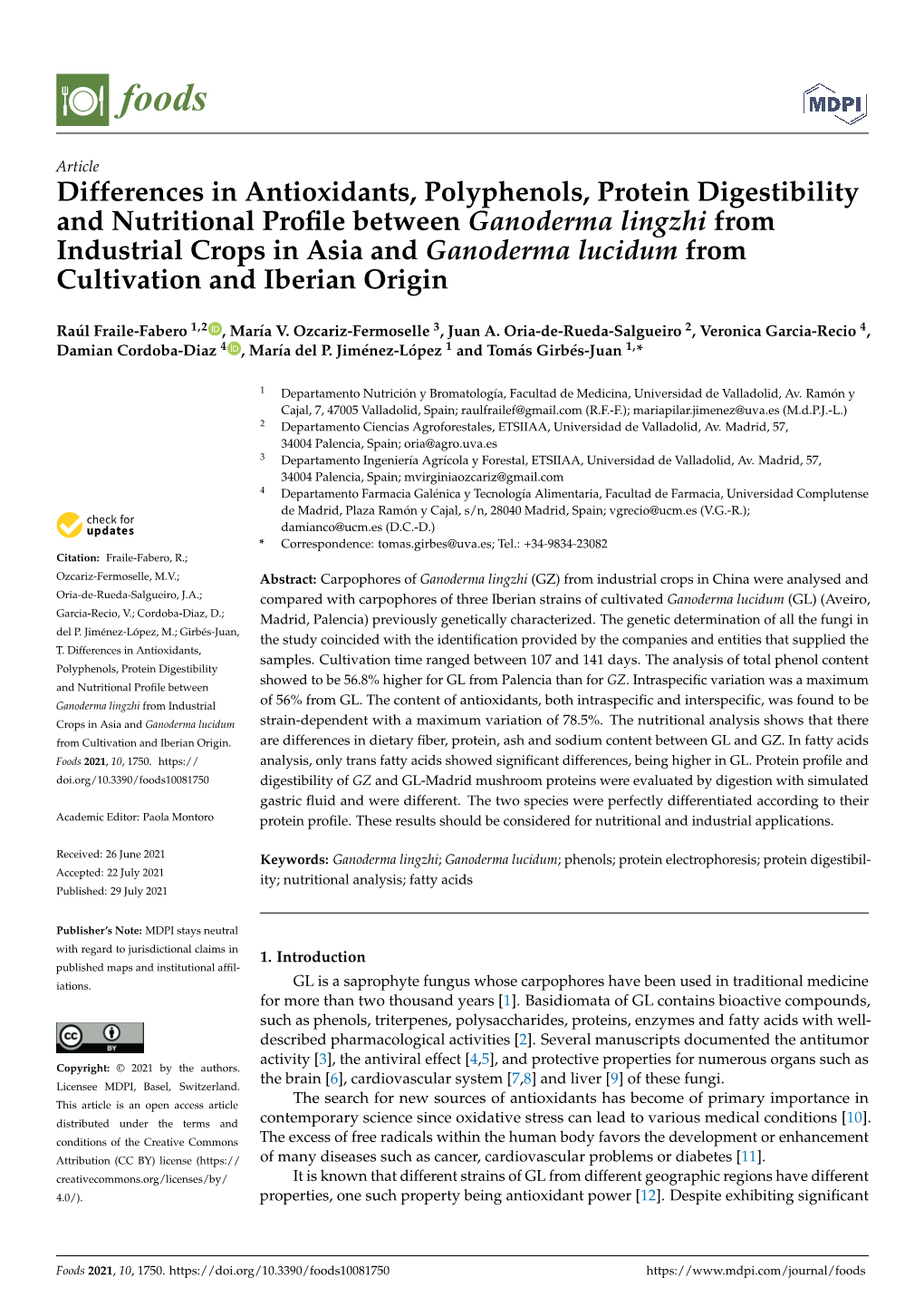 Differences in Antioxidants, Polyphenols, Protein Digestibility