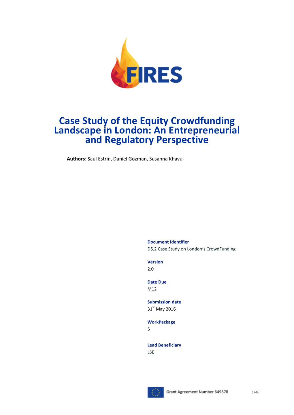 Case Study of the Equity Crowdfunding Landscape in London: an Entrepreneurial and Regulatory Perspective