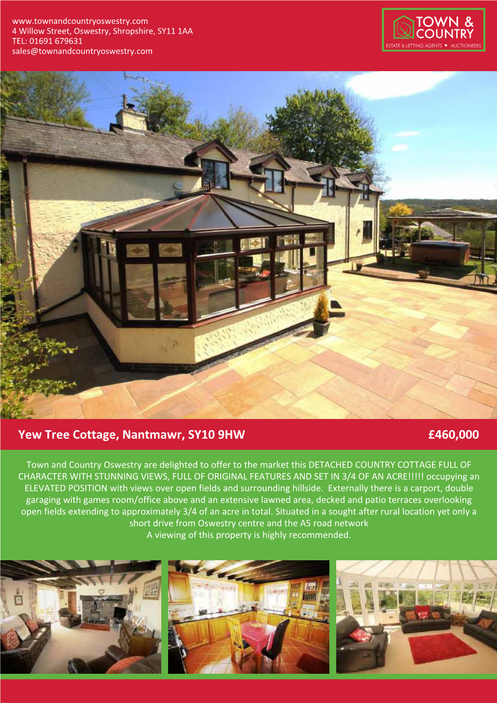 Yew Tree Cottage, Nantmawr, SY10 9HW £460,000