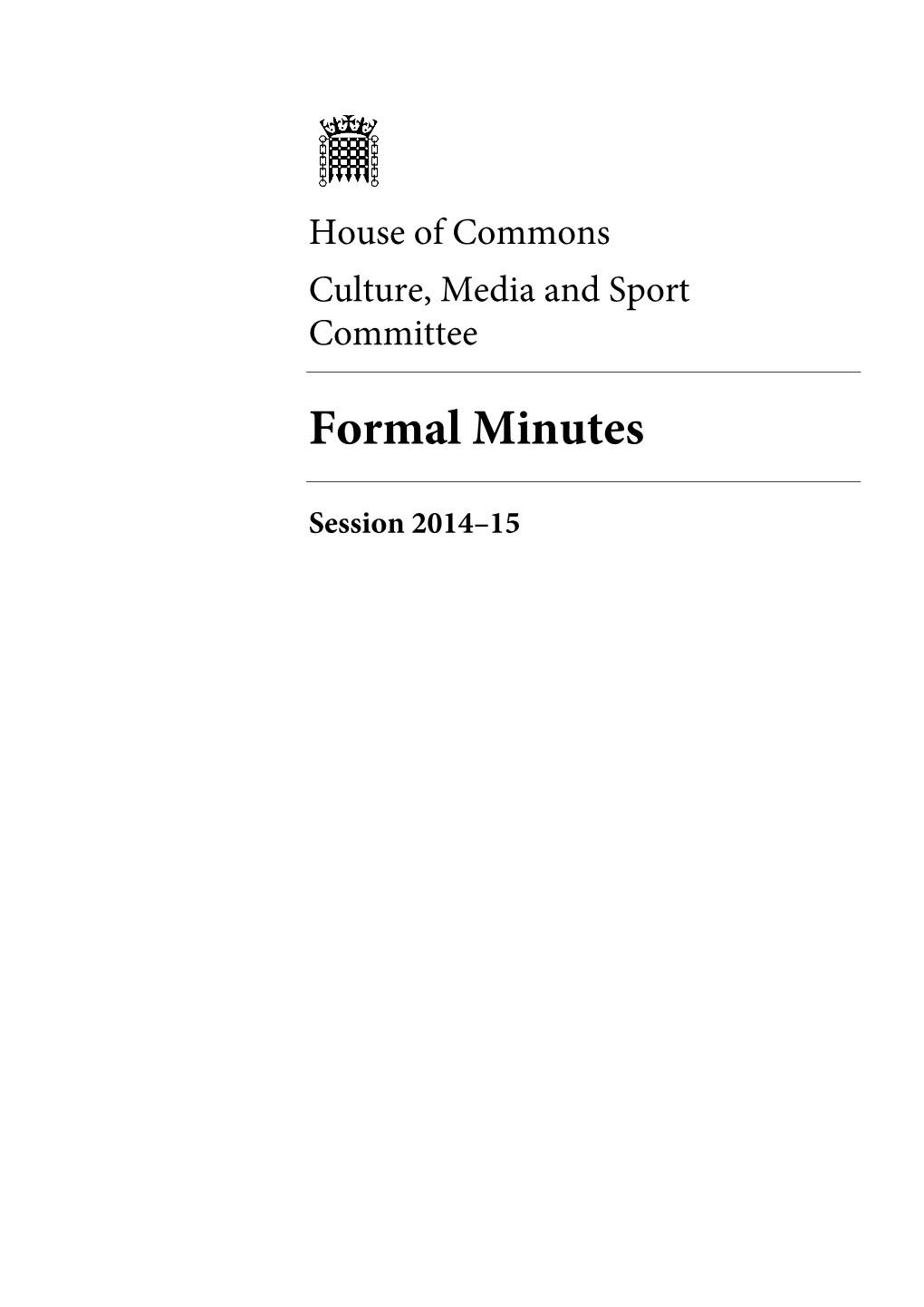 Formal Minutes