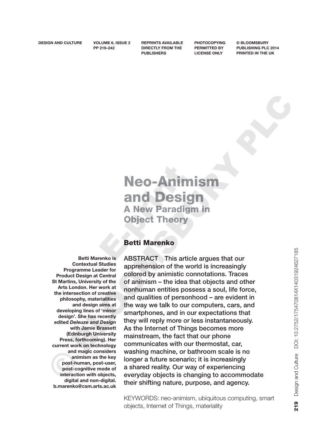 MARENKO Neo-Animism and Design.Pdf